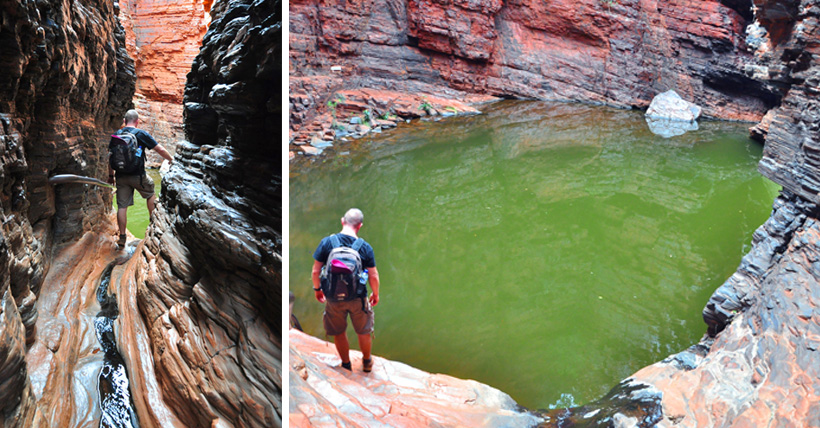 kermits waterpoel wandeling in karijini nationaal park