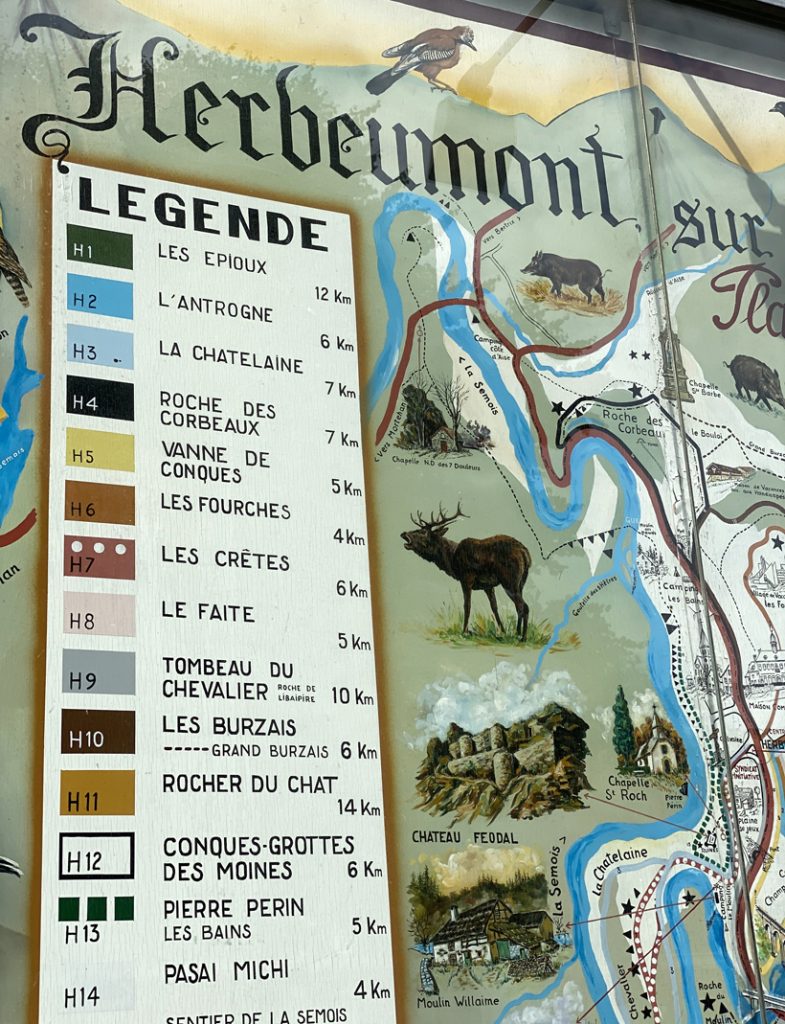 wandelingen in Herbeumont kaart