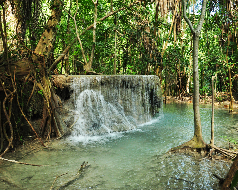 Erawan watervallen Thailand