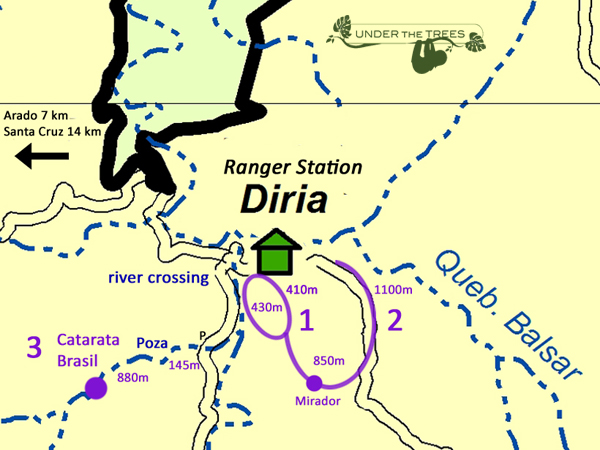 wandelpaden in Diria nationaal park